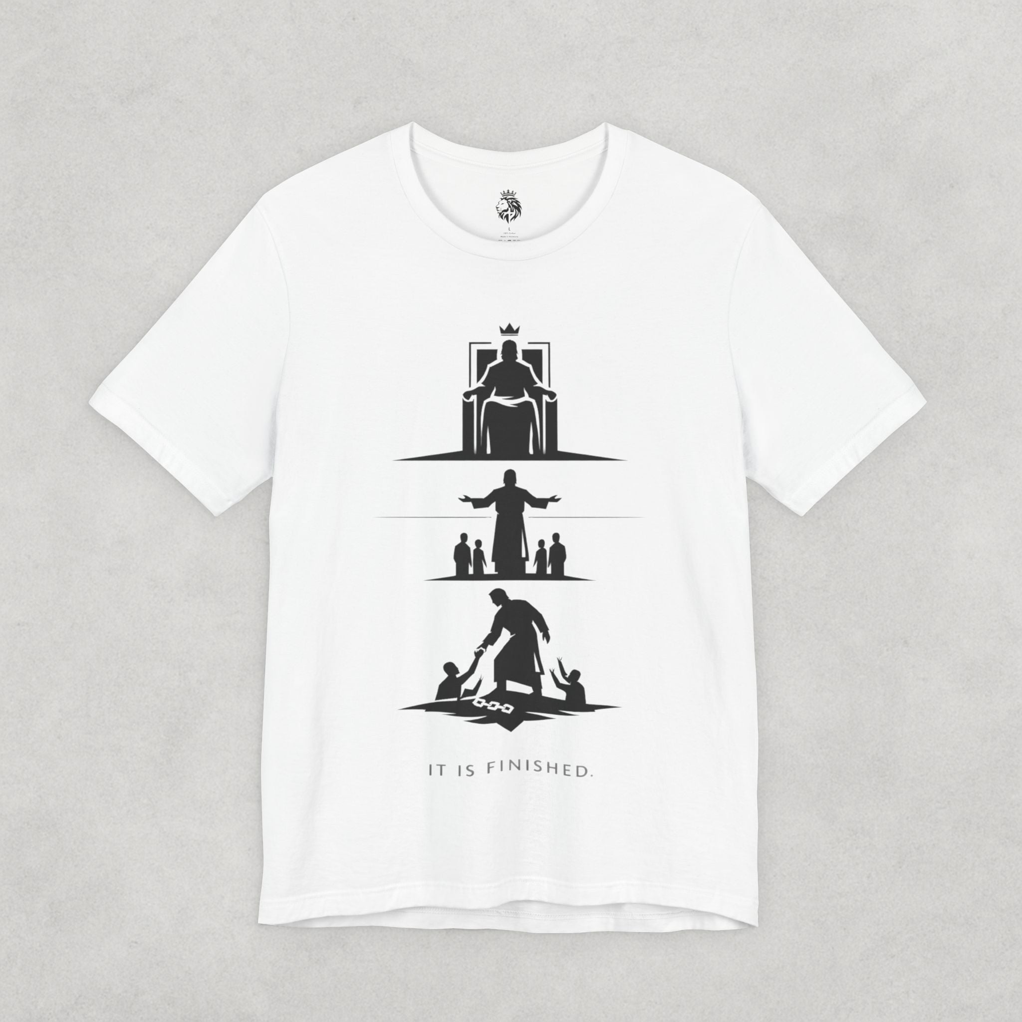 It Is Finished Christian T-Shirt — Resurrection Scene Graphic Tee