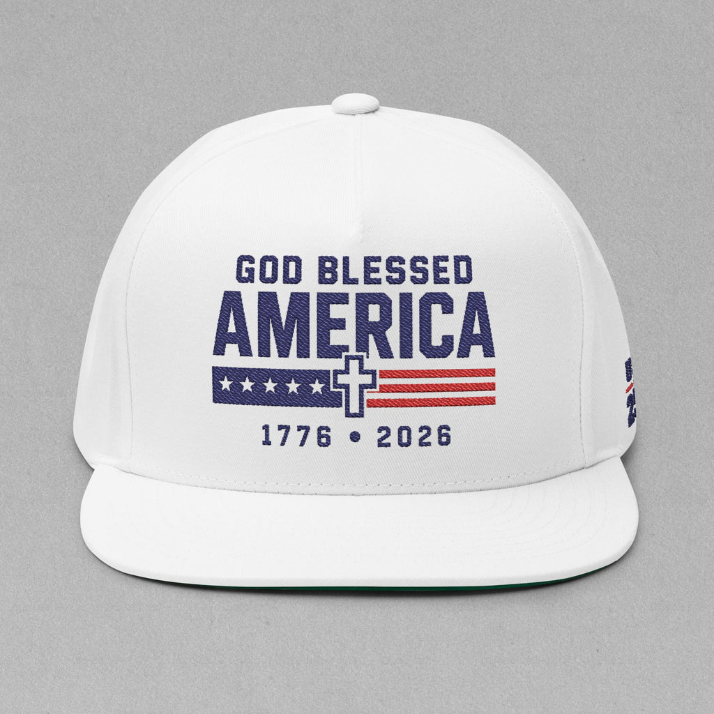 God Blessed America Embroidered Snapback Hat