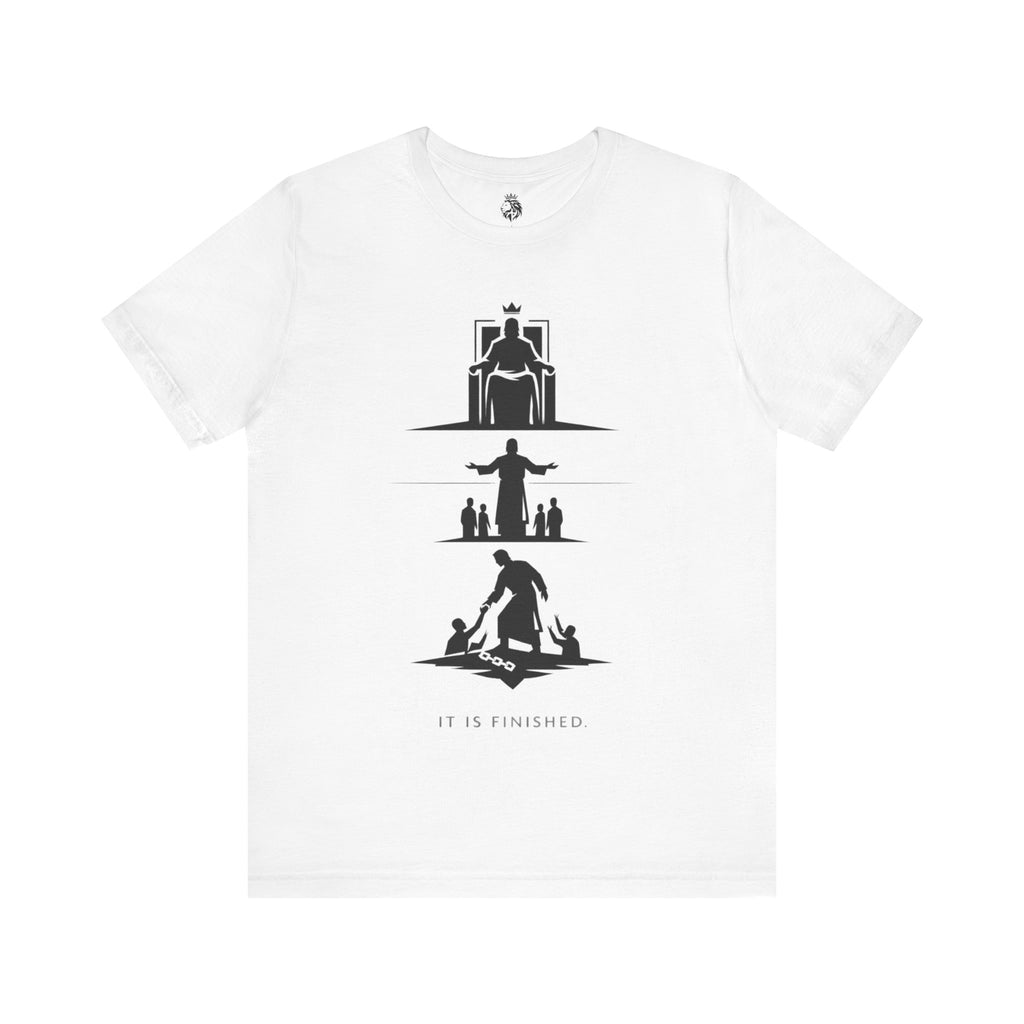 It Is Finished Christian T-Shirt — Resurrection Scene Graphic Tee