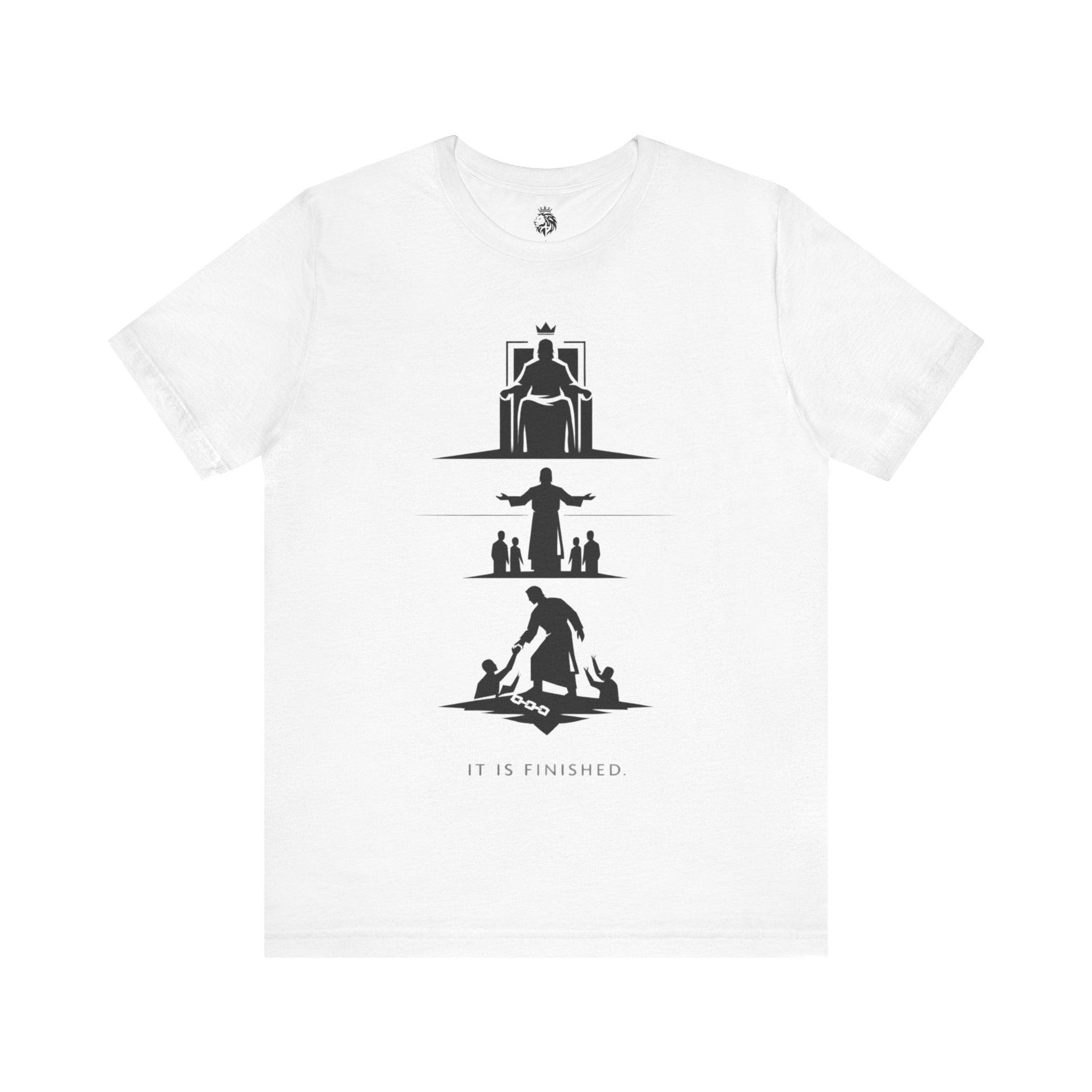 It Is Finished Christian T-Shirt — Resurrection Scene Graphic Tee