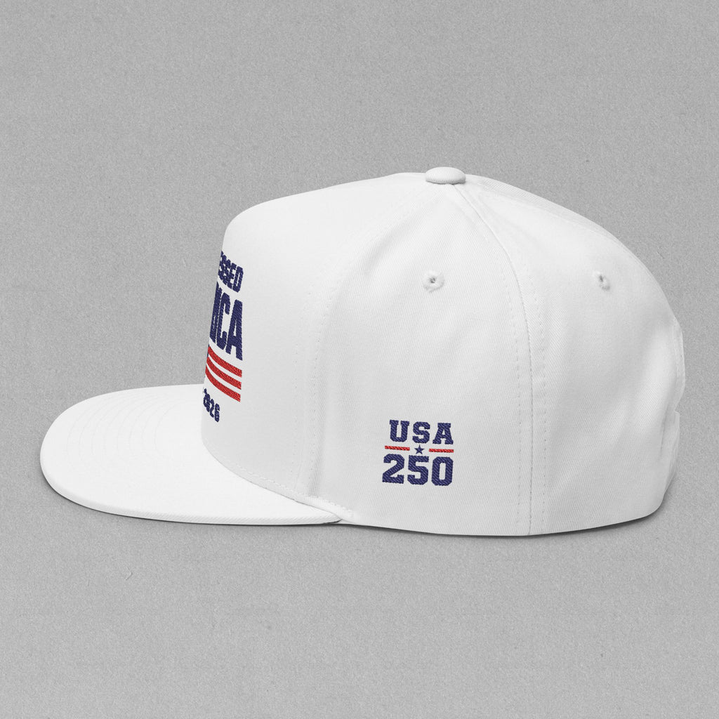 God Blessed America Embroidered Snapback Hat