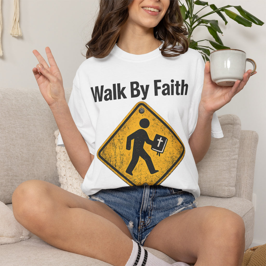 Walk by Faith Tee - White Christian Streetwear T-Shirt