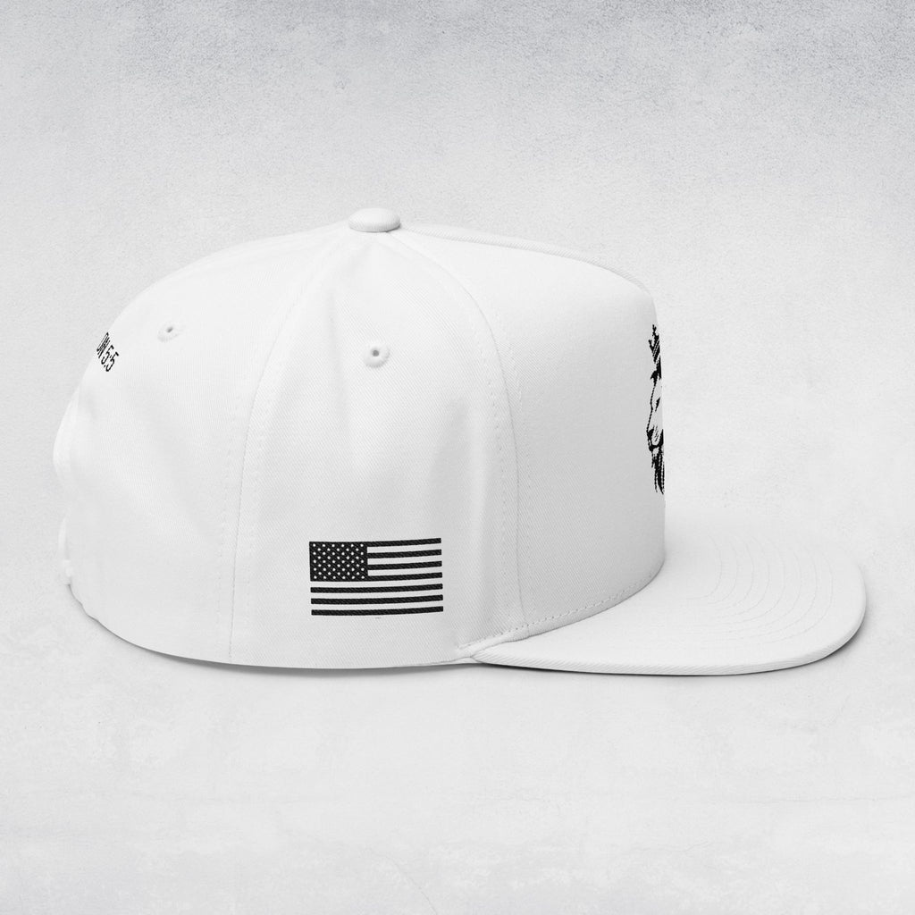 Majestic Lion of Judah Flat Bill Cap | Embroidered Crown Snapback Hat | Revelation 5:5 | Christian Streetwear & Gift