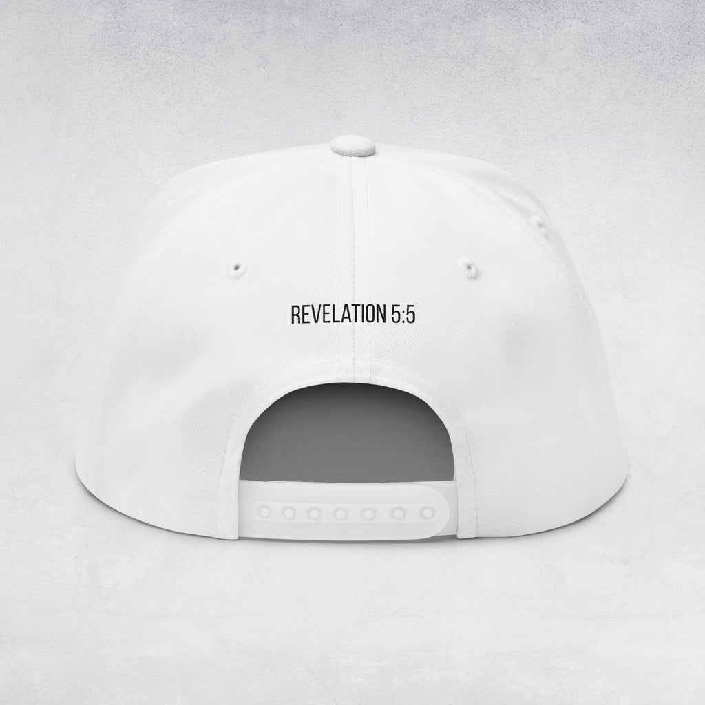 Majestic Lion of Judah Flat Bill Cap | Embroidered Crown Snapback Hat | Revelation 5:5 | Christian Streetwear & Gift