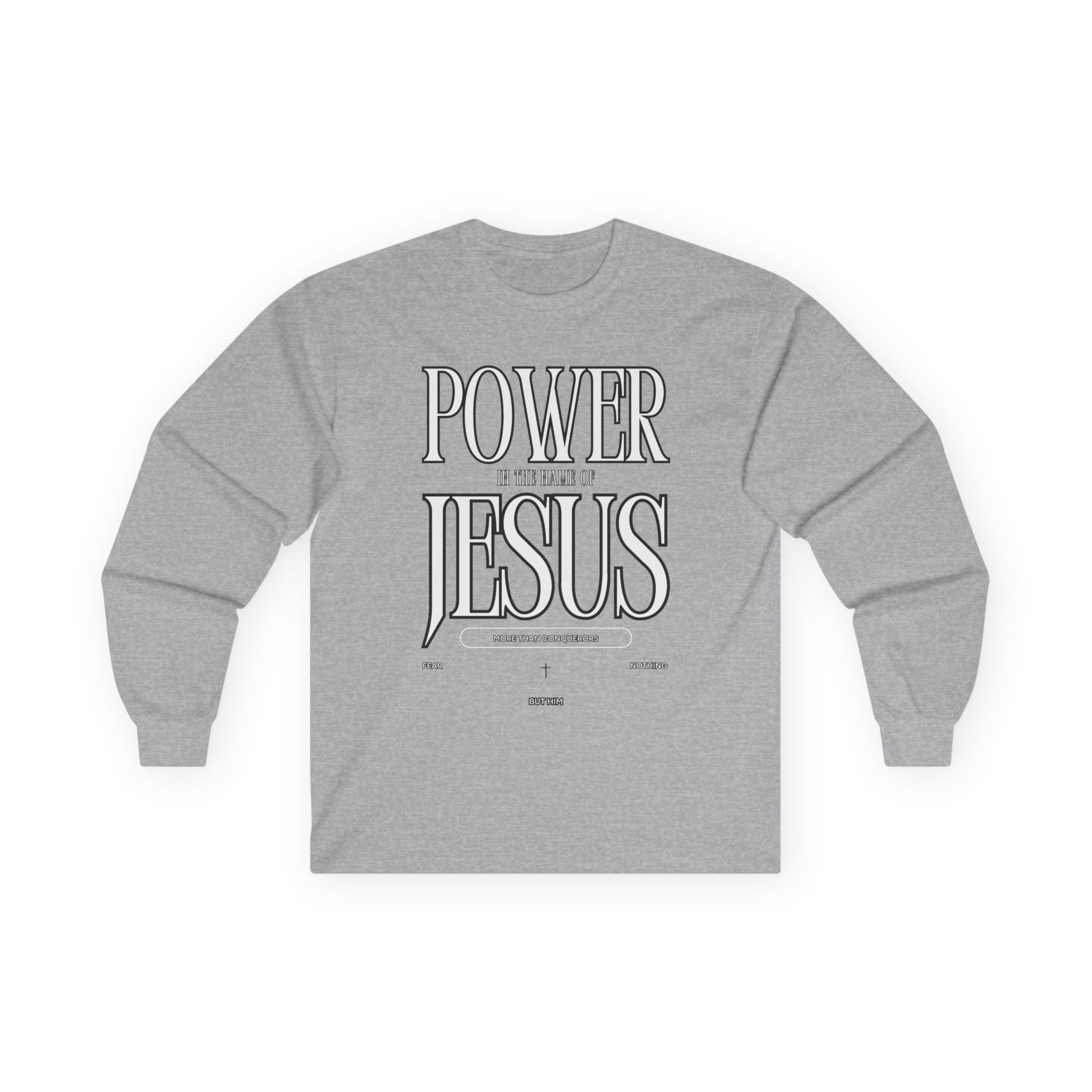 Power of Jesus Long Sleeve T-Shirt Unisex Christian Apparel, Faith-Based Religious Tee, Inspirational Clothing, Everyday Gift