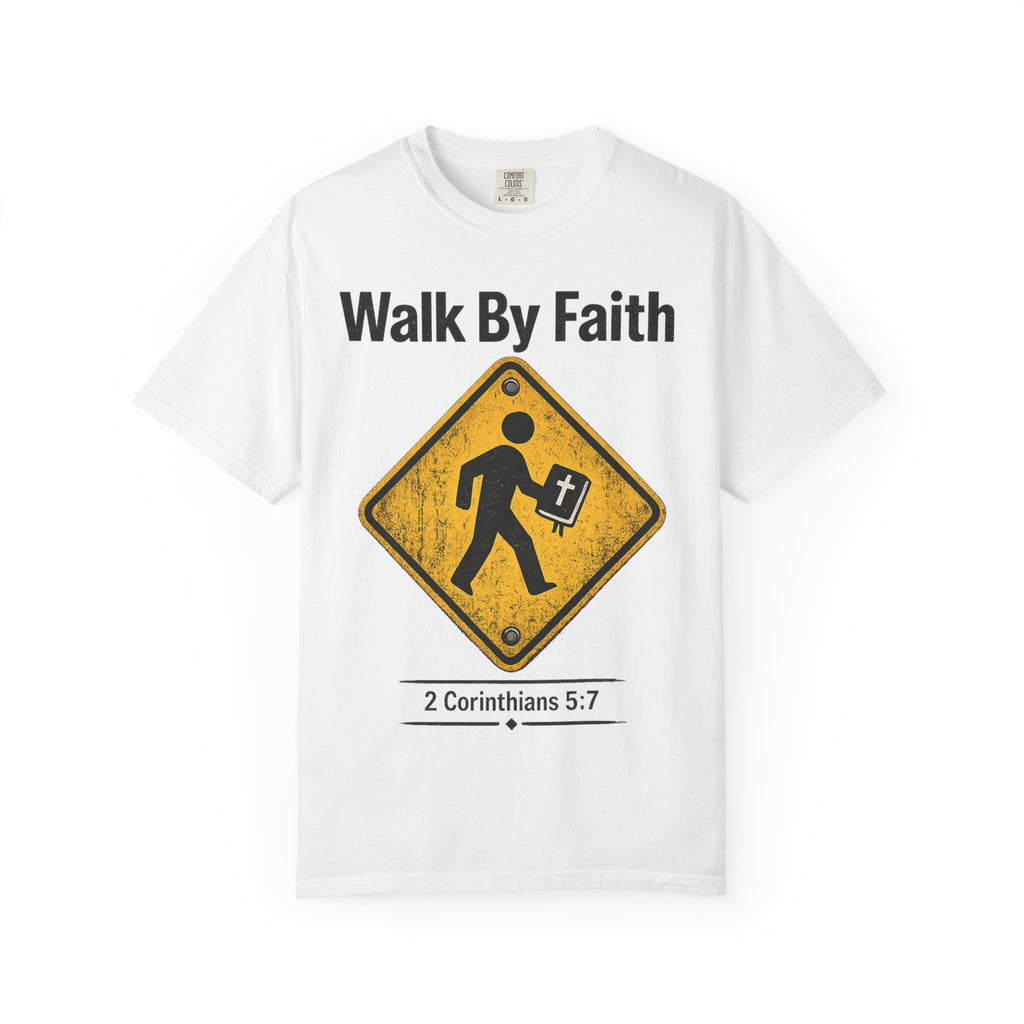 Walk by Faith Tee - White Christian Streetwear T-Shirt