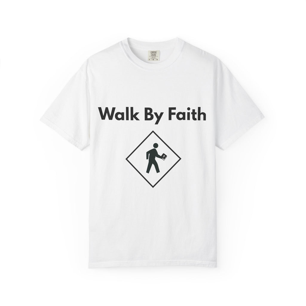 White Walk by Faith Tee | Christian Streetwear T-Shirt | Faith-Based Apparel | Bold Conversation Starter for Believers
