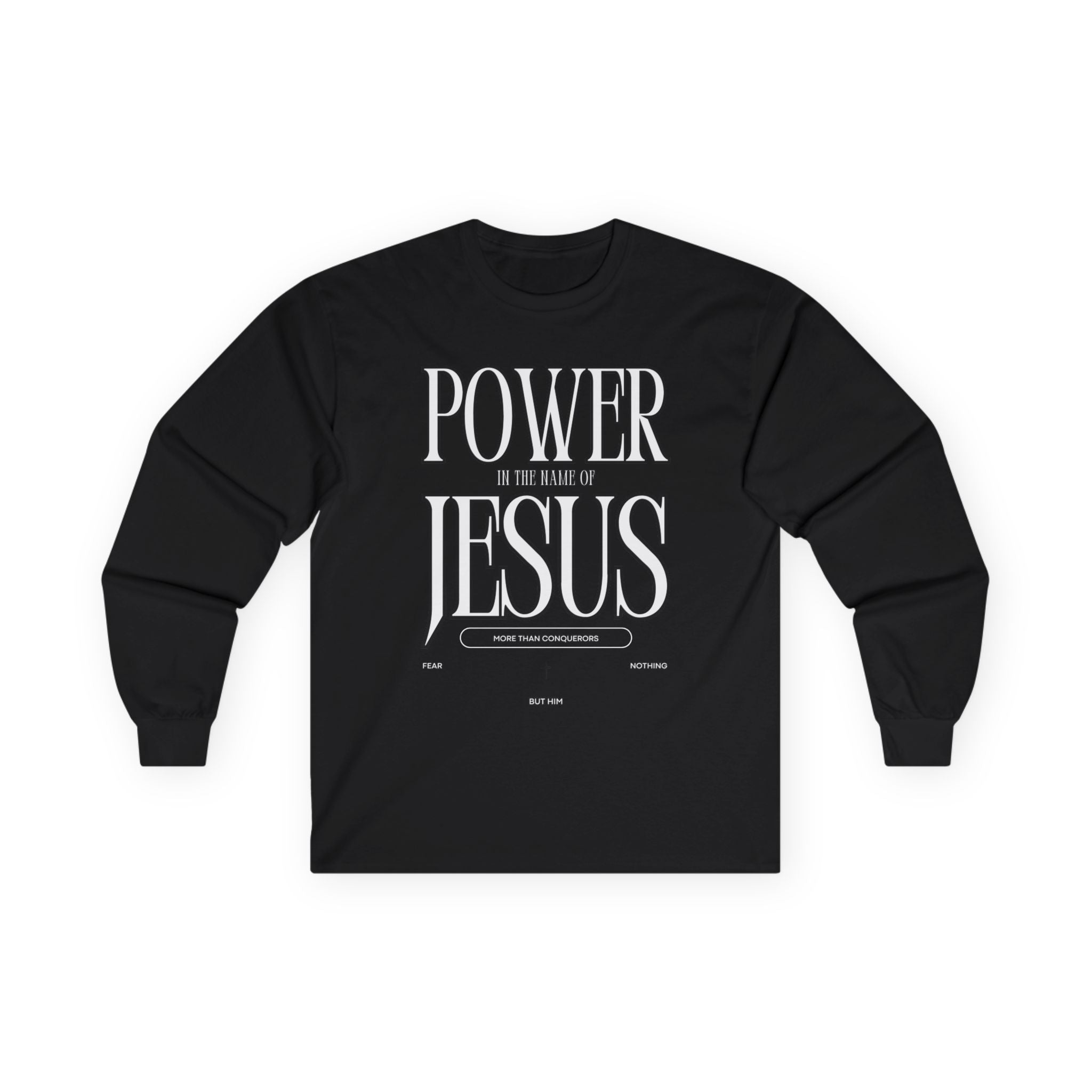 Power of Jesus Long Sleeve T-Shirt Unisex Christian Apparel, Faith-Based Religious Tee, Inspirational Clothing, Everyday Gift