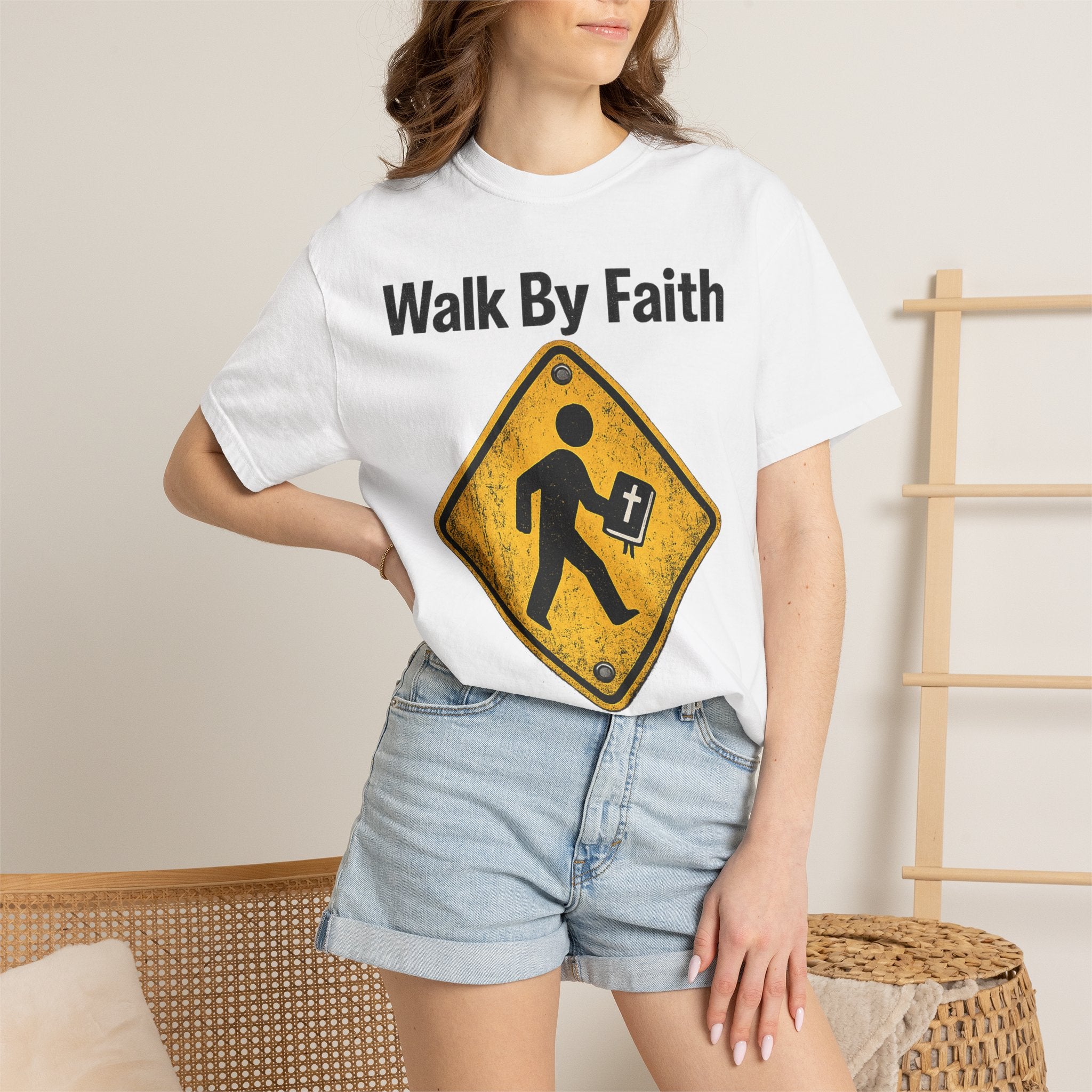 Walk by Faith Tee - White Christian Streetwear T-Shirt