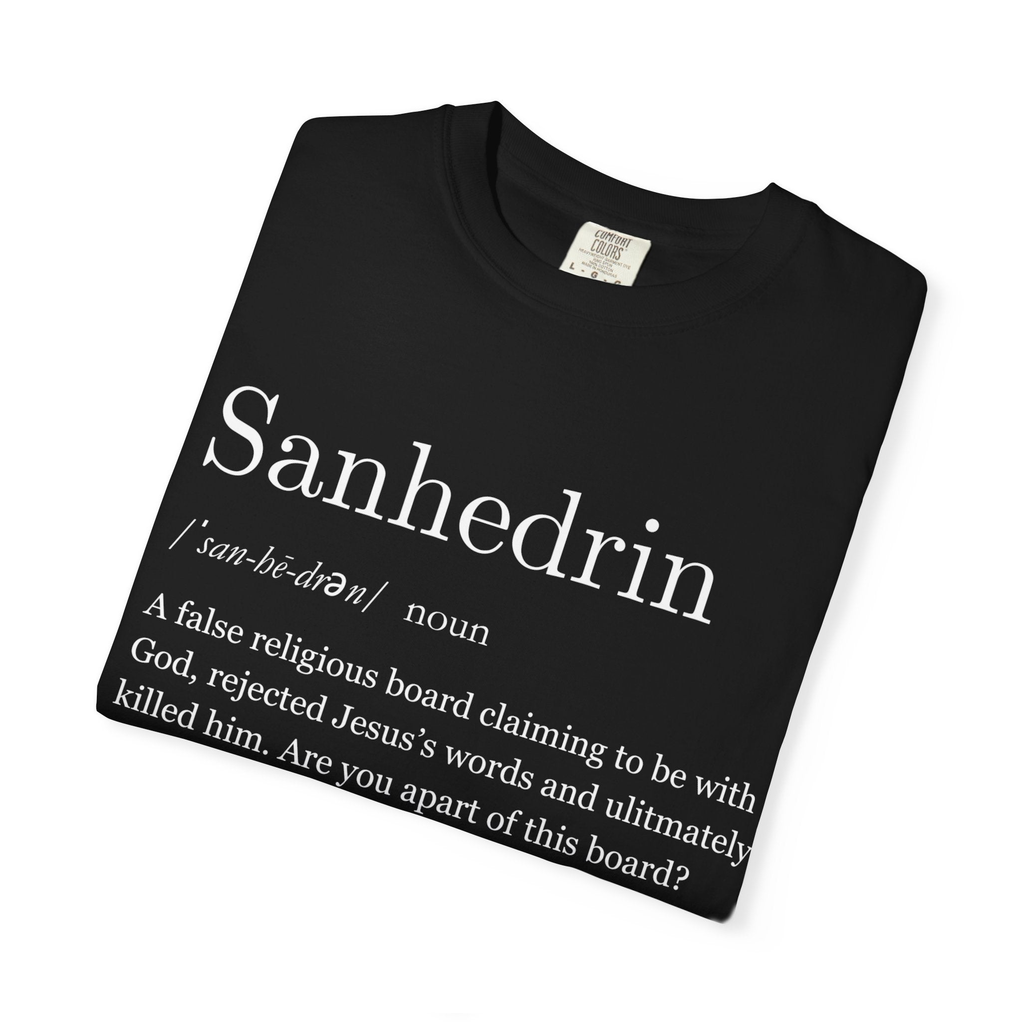 Black Sanhedrin Definition T-Shirt Christian Satire Tee, Faith-Inspired Streetwear, Bold Religious Apparel, Gift for Believers