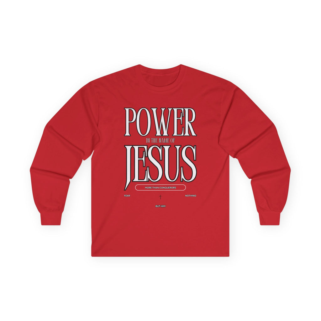 Power of Jesus Long Sleeve T-Shirt Unisex Christian Apparel, Faith-Based Religious Tee, Inspirational Clothing, Everyday Gift