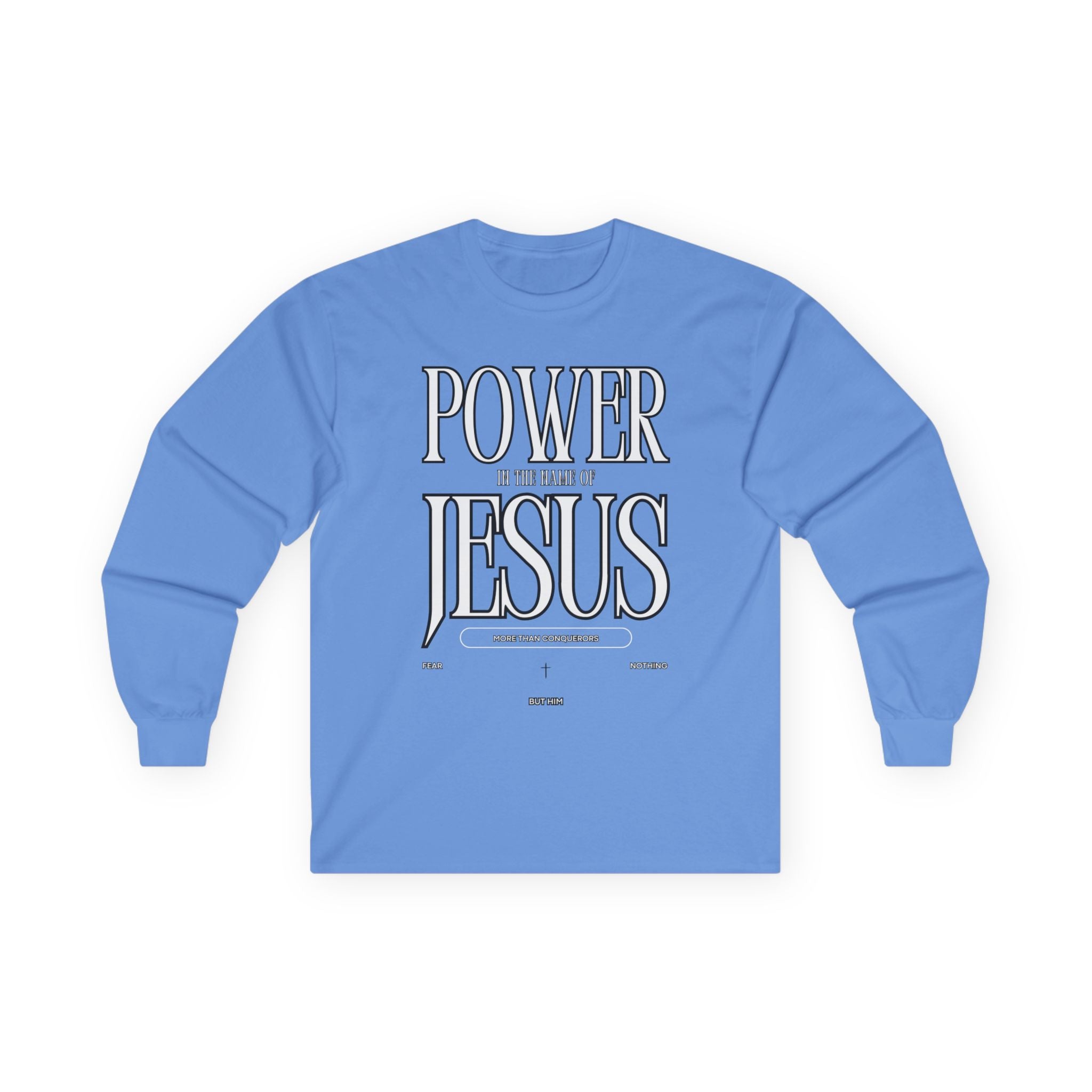 Power of Jesus Long Sleeve T-Shirt Unisex Christian Apparel, Faith-Based Religious Tee, Inspirational Clothing, Everyday Gift