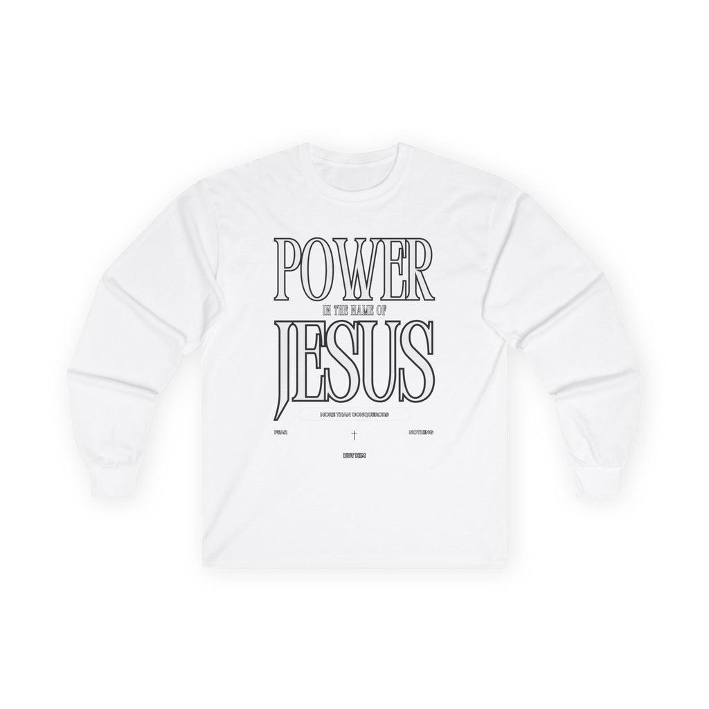 Power of Jesus Long Sleeve T-Shirt Unisex Christian Apparel, Faith-Based Religious Tee, Inspirational Clothing, Everyday Gift