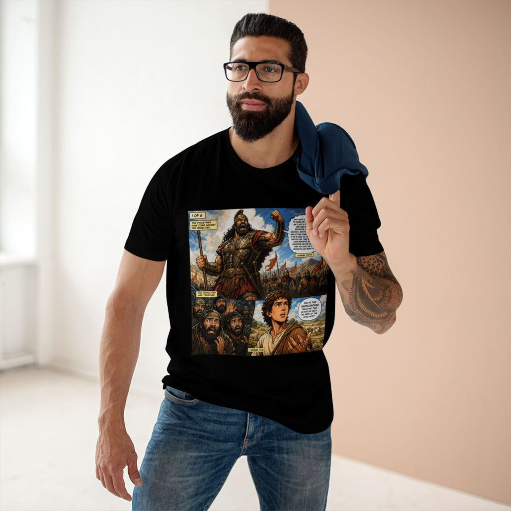 David and Goliath Comic Shirt | Christian Graphic Tee | 1 Samuel 17; 1 of 6