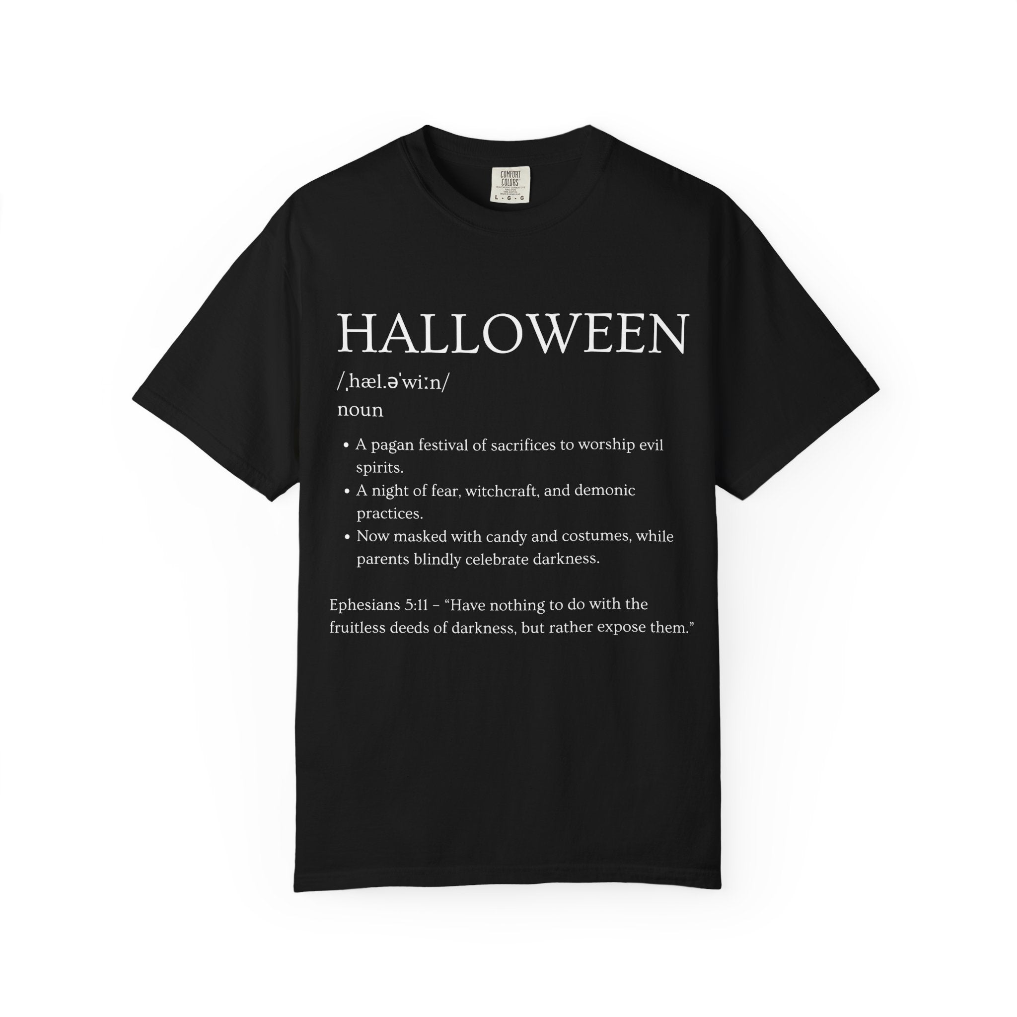 Halloween Definition Shirt | Exposing the Truth Christian T-Shirt | Faith-Based Apparel | Bold Conversation Starter