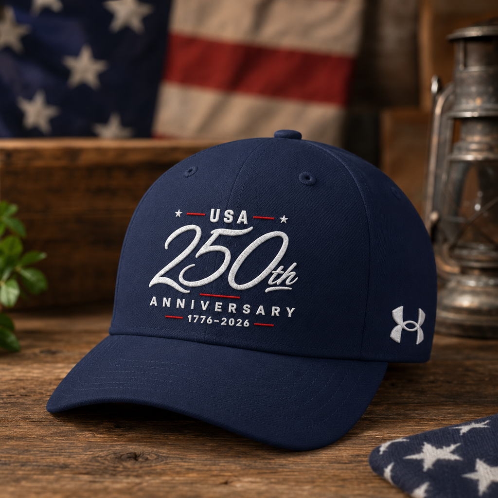 USA 250th Anniversary Embroidered Cap | Navy Blue Patriotic Hat