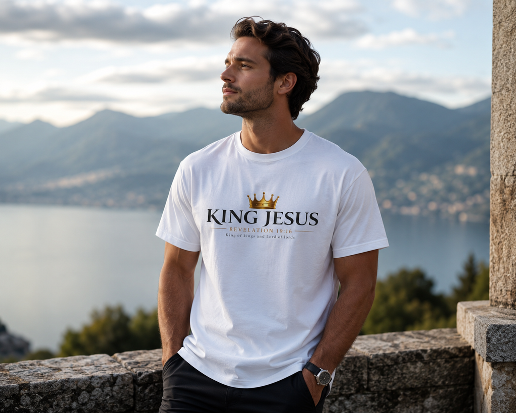King Jesus Oversized T-Shirt | Christian Graphic Tee | Revelation 19:16
