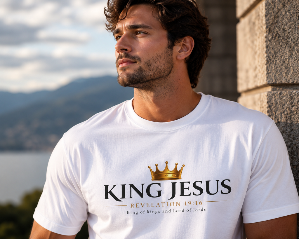 King Jesus Oversized T-Shirt | Christian Graphic Tee | Revelation 19:16