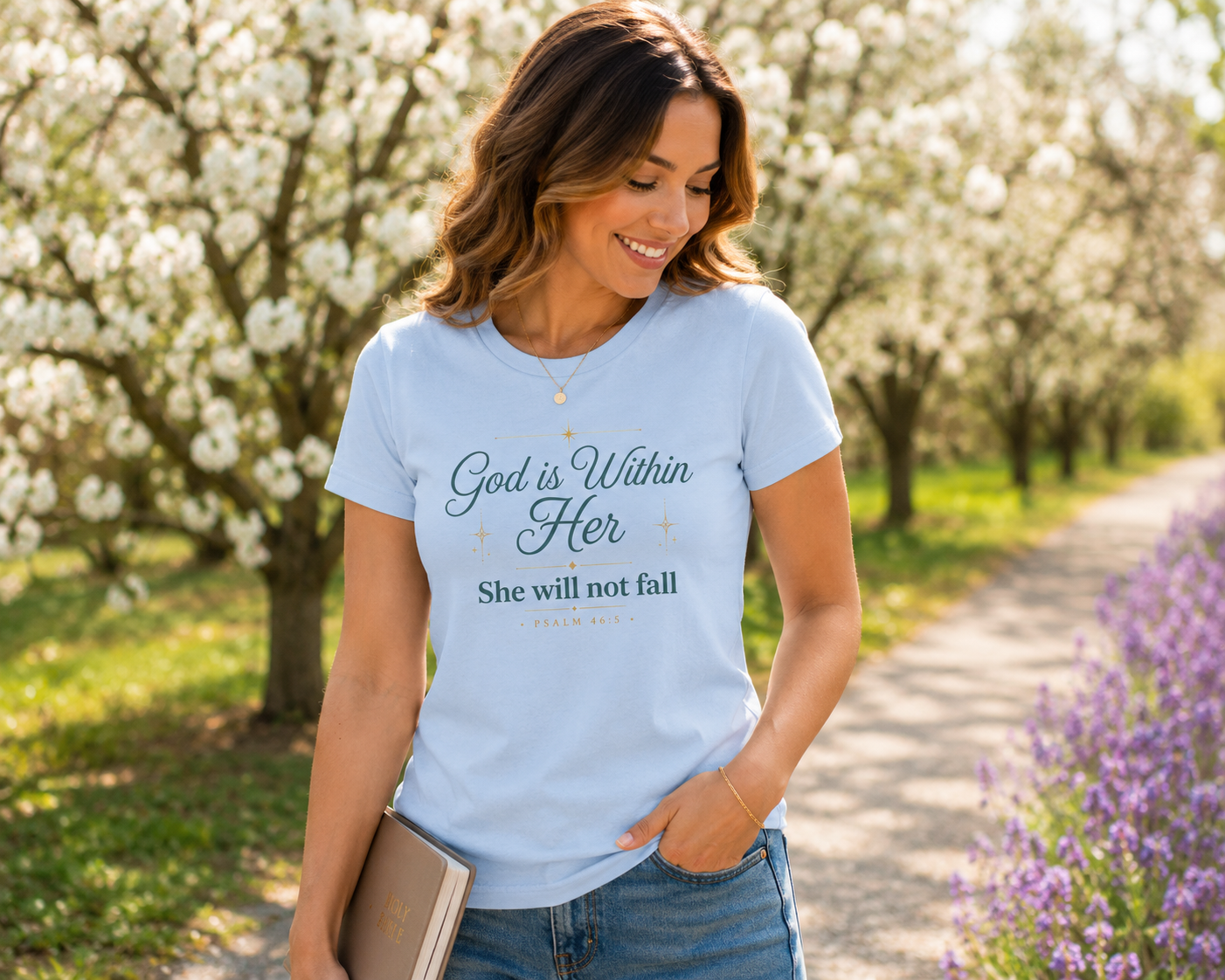 God Is Within Her – Psalm 46:5 Women's Christian T-Shirt
