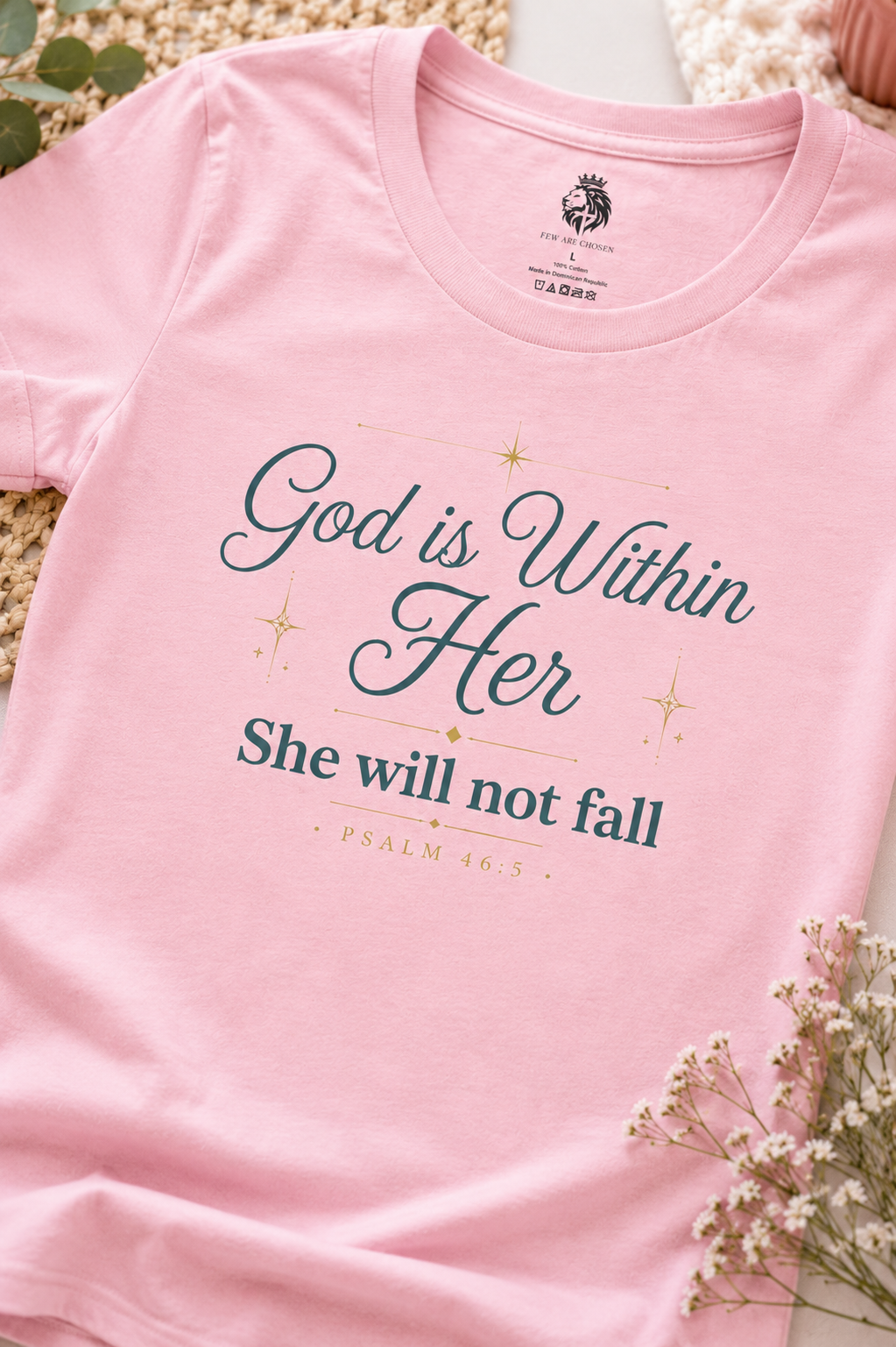 God Is Within Her – Psalm 46:5 Women's Christian T-Shirt