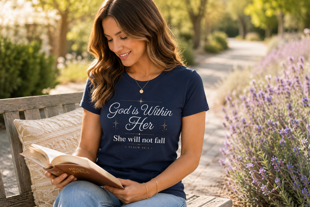God Is Within Her – Psalm 46:5 Women's Christian T-Shirt