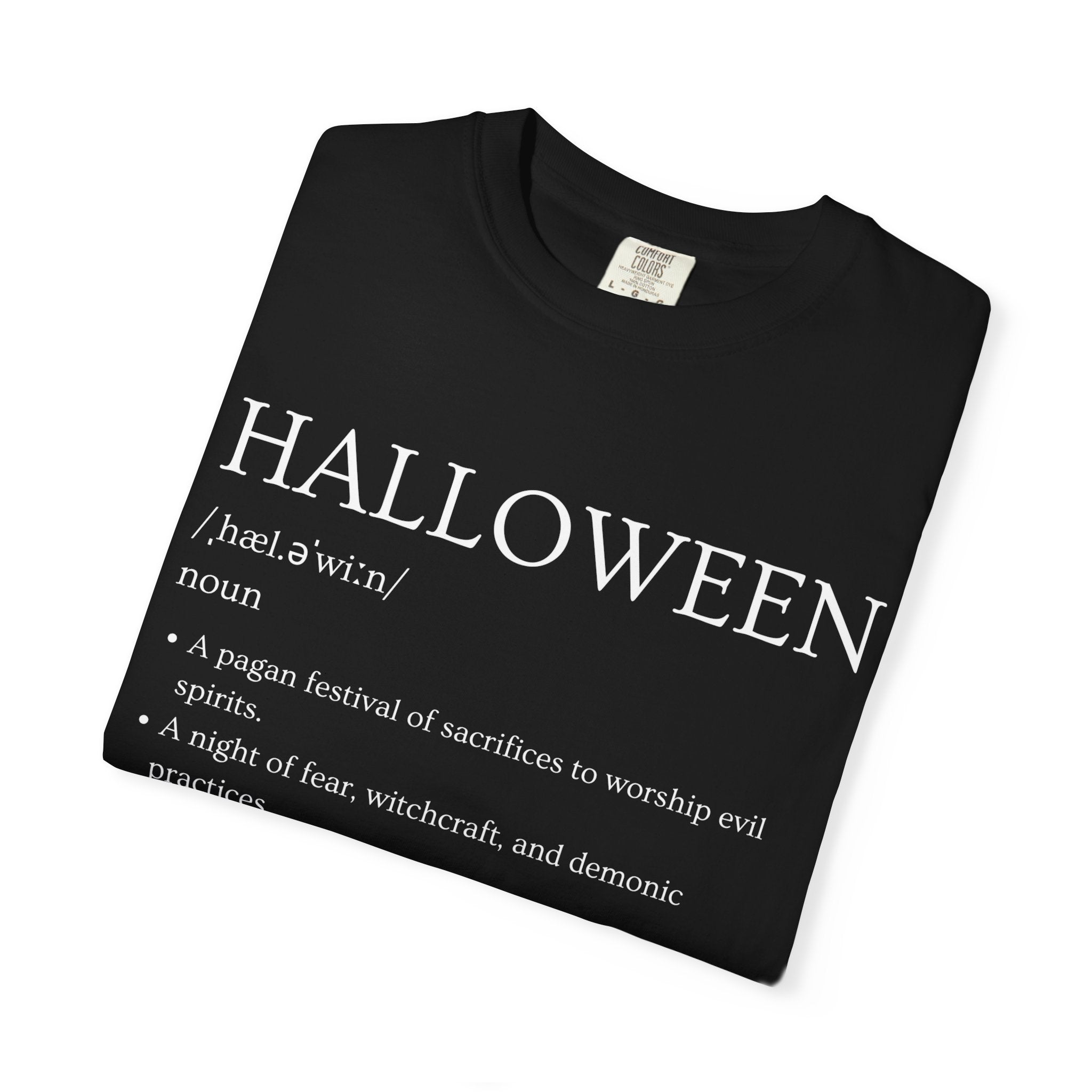 Halloween Definition Shirt | Exposing the Truth Christian T-Shirt | Faith-Based Apparel | Bold Conversation Starter