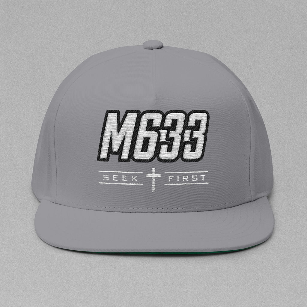 M633 “Seek First” Christian Snapback Hat | Matthew 6:33 Faith Streetwear Cap