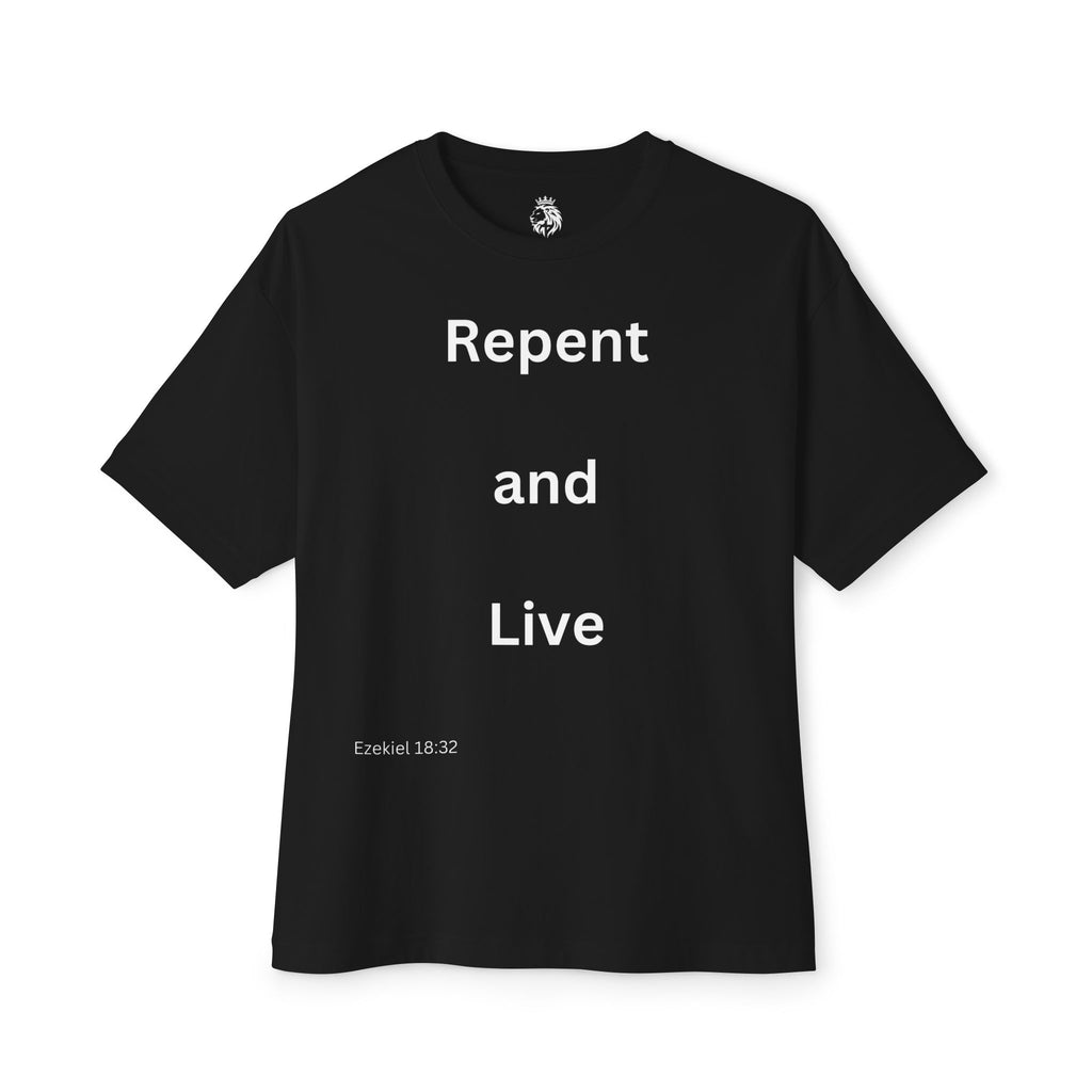 Repent and Live Christian T-Shirt Unisex Oversized Boxy Faith-Inspired Graphic Tee, Ezekiel 18:32 Religious Apparel