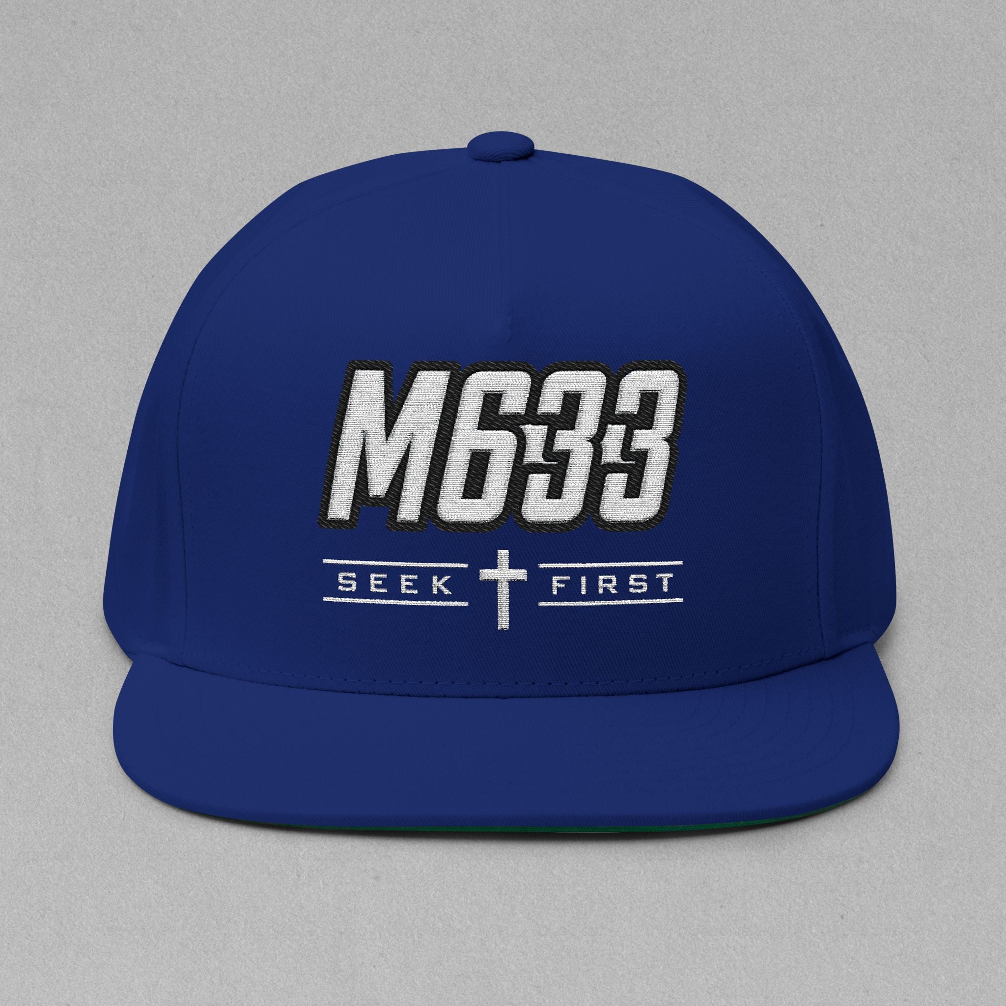 M633 “Seek First” Christian Snapback Hat | Matthew 6:33 Faith Streetwear Cap