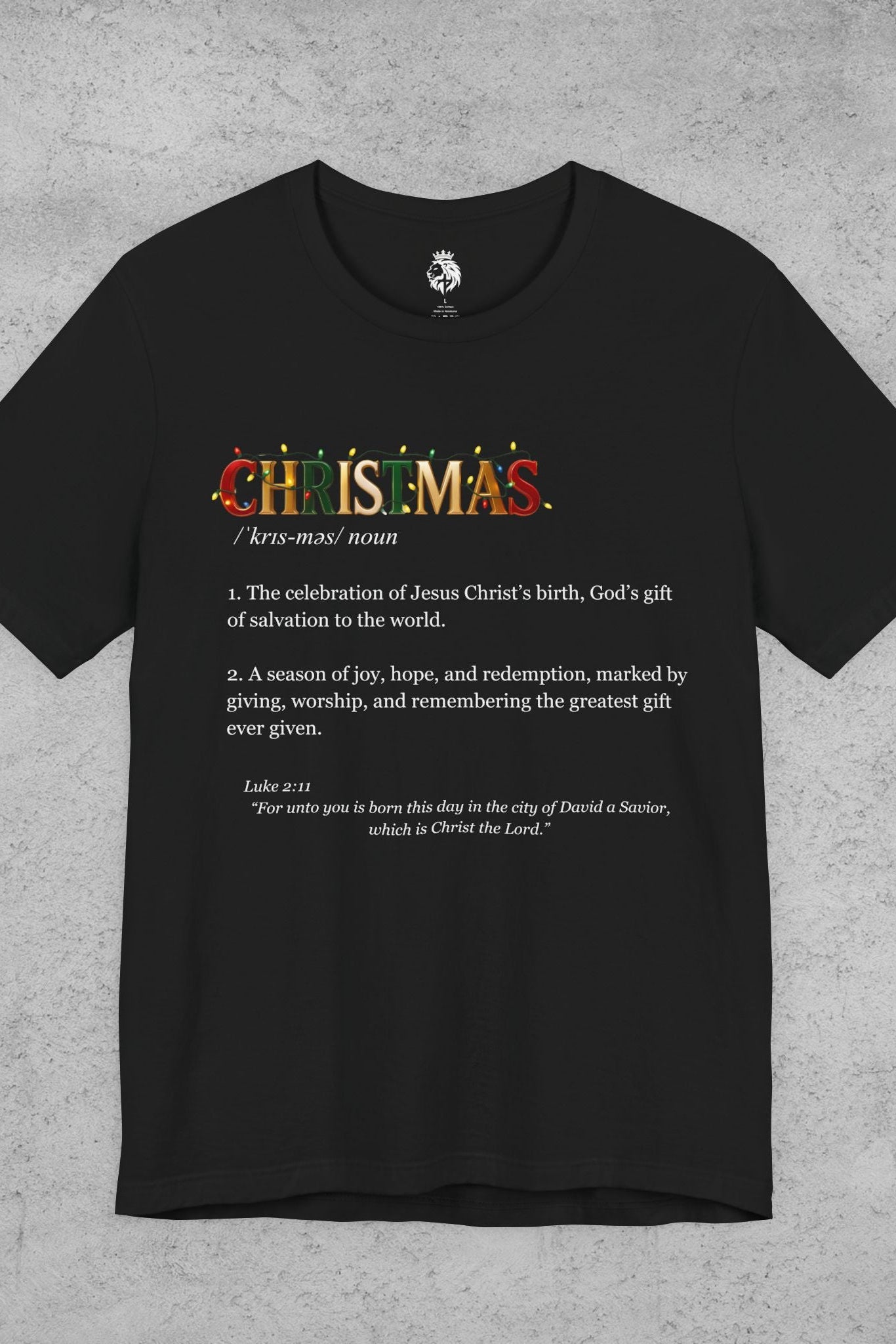 Christmas Definition T-Shirt | Christian Holiday Tee, Scripture Christmas Apparel, Festive Faith Gift
