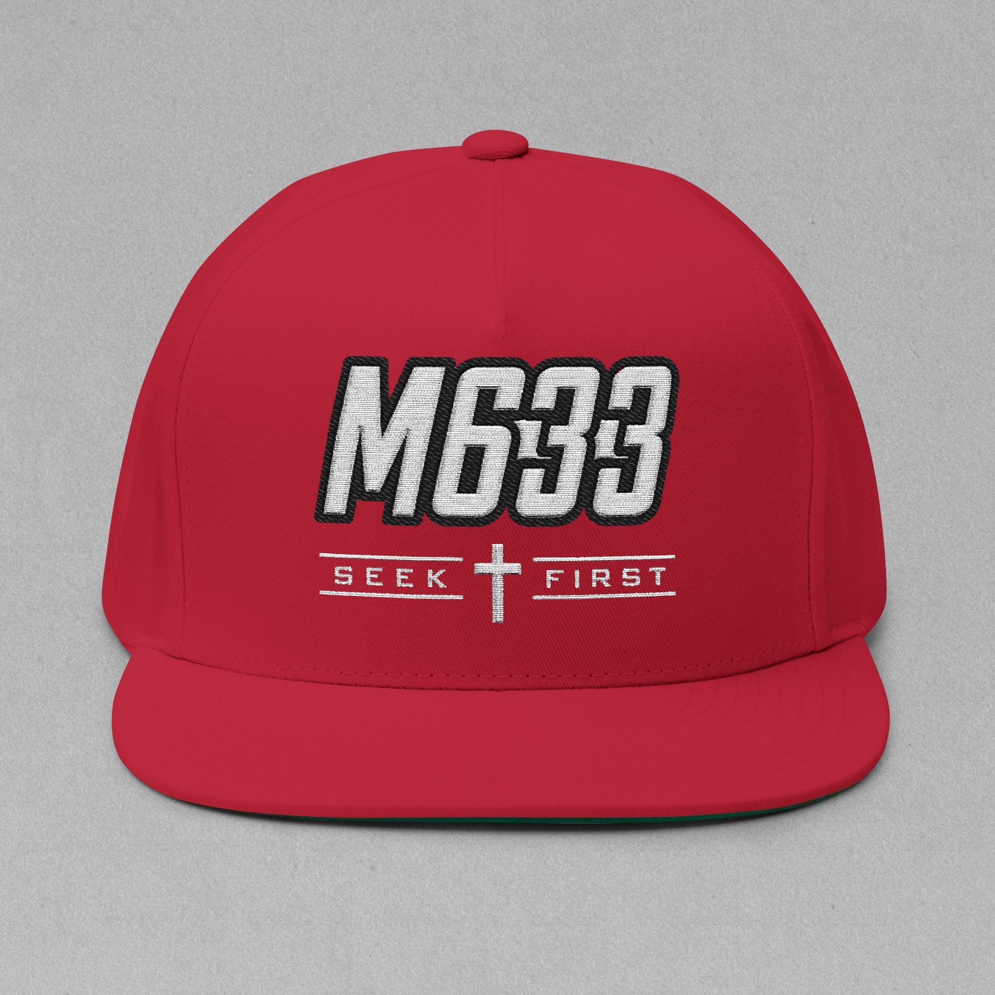 M633 “Seek First” Christian Snapback Hat | Matthew 6:33 Faith Streetwear Cap