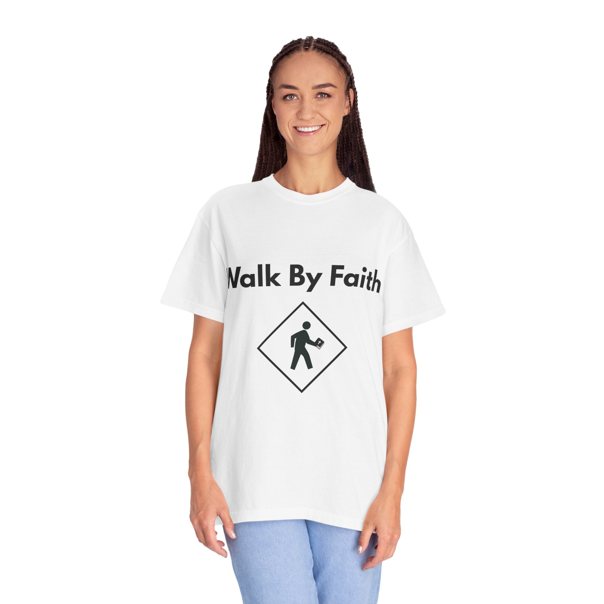 White Walk by Faith Tee | Christian Streetwear T-Shirt | Faith-Based Apparel | Bold Conversation Starter for Believers