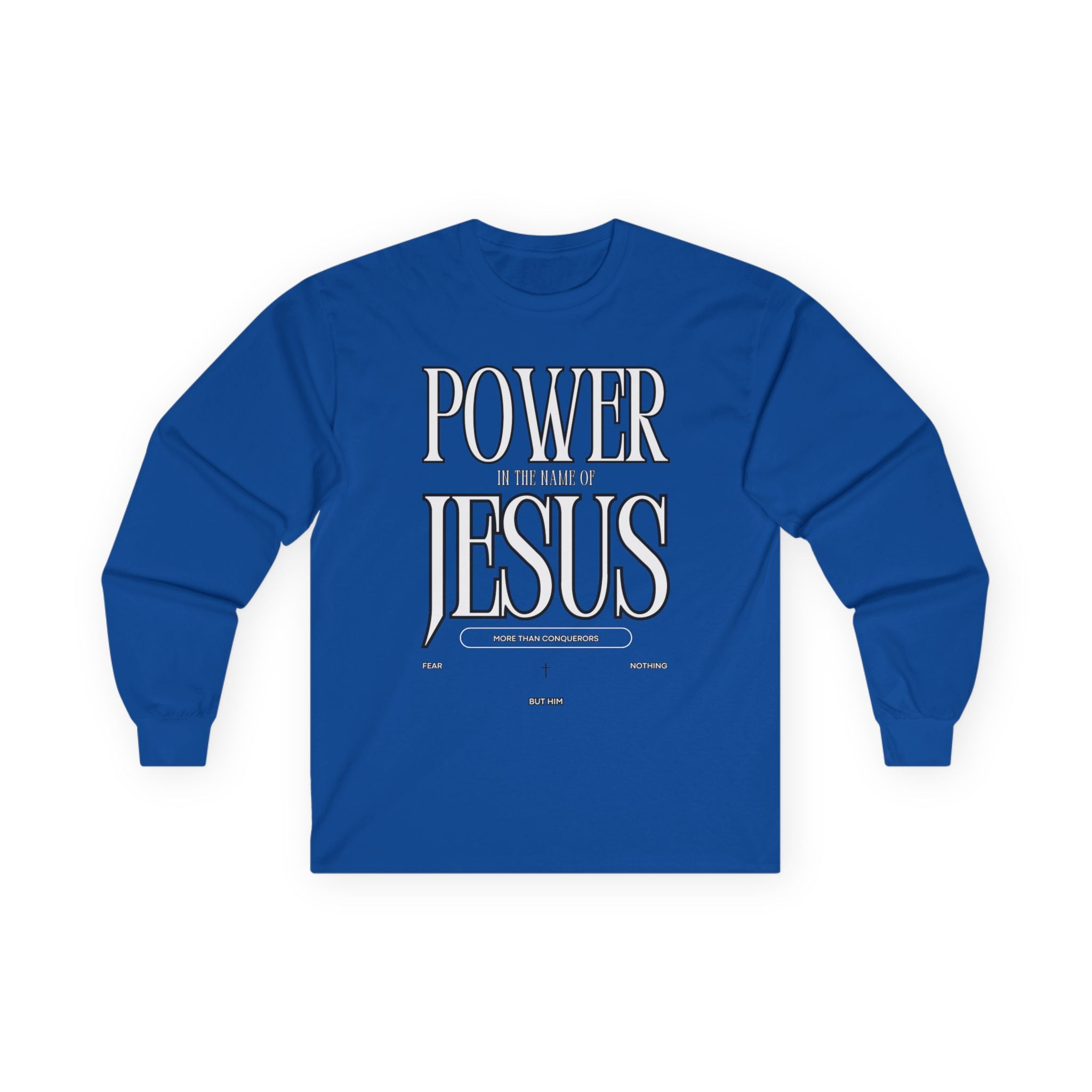 Power of Jesus Long Sleeve T-Shirt Unisex Christian Apparel, Faith-Based Religious Tee, Inspirational Clothing, Everyday Gift