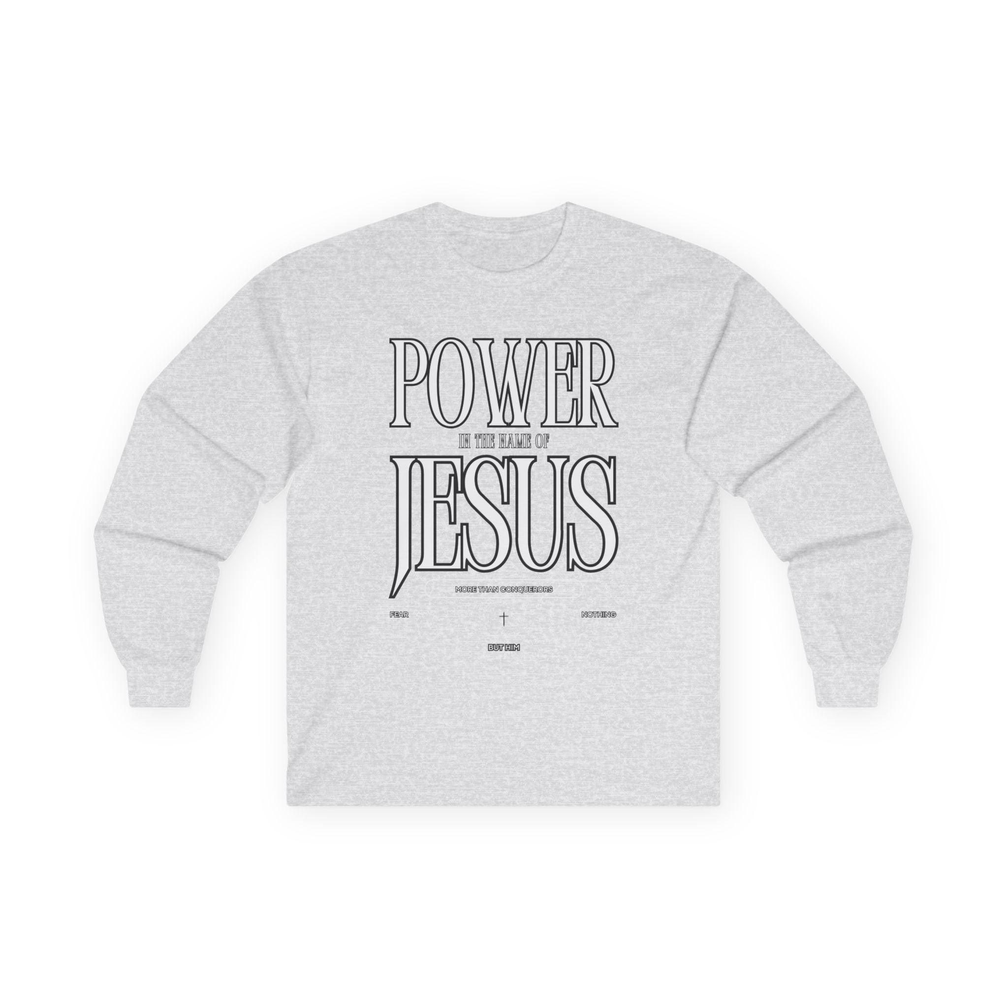Power of Jesus Long Sleeve T-Shirt Unisex Christian Apparel, Faith-Based Religious Tee, Inspirational Clothing, Everyday Gift
