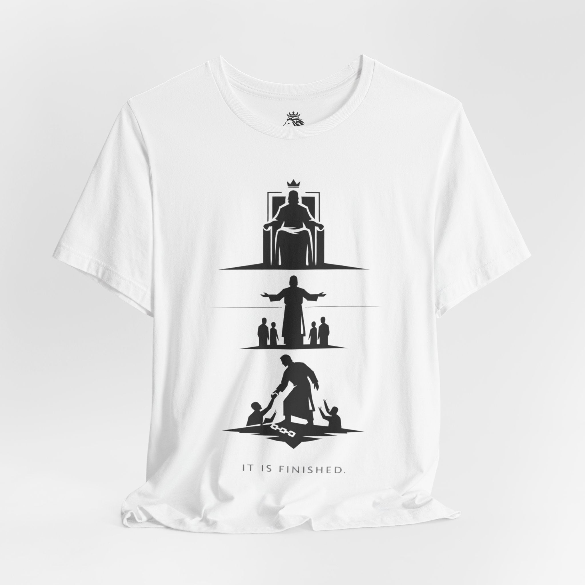 It Is Finished Christian T-Shirt — Resurrection Scene Graphic Tee