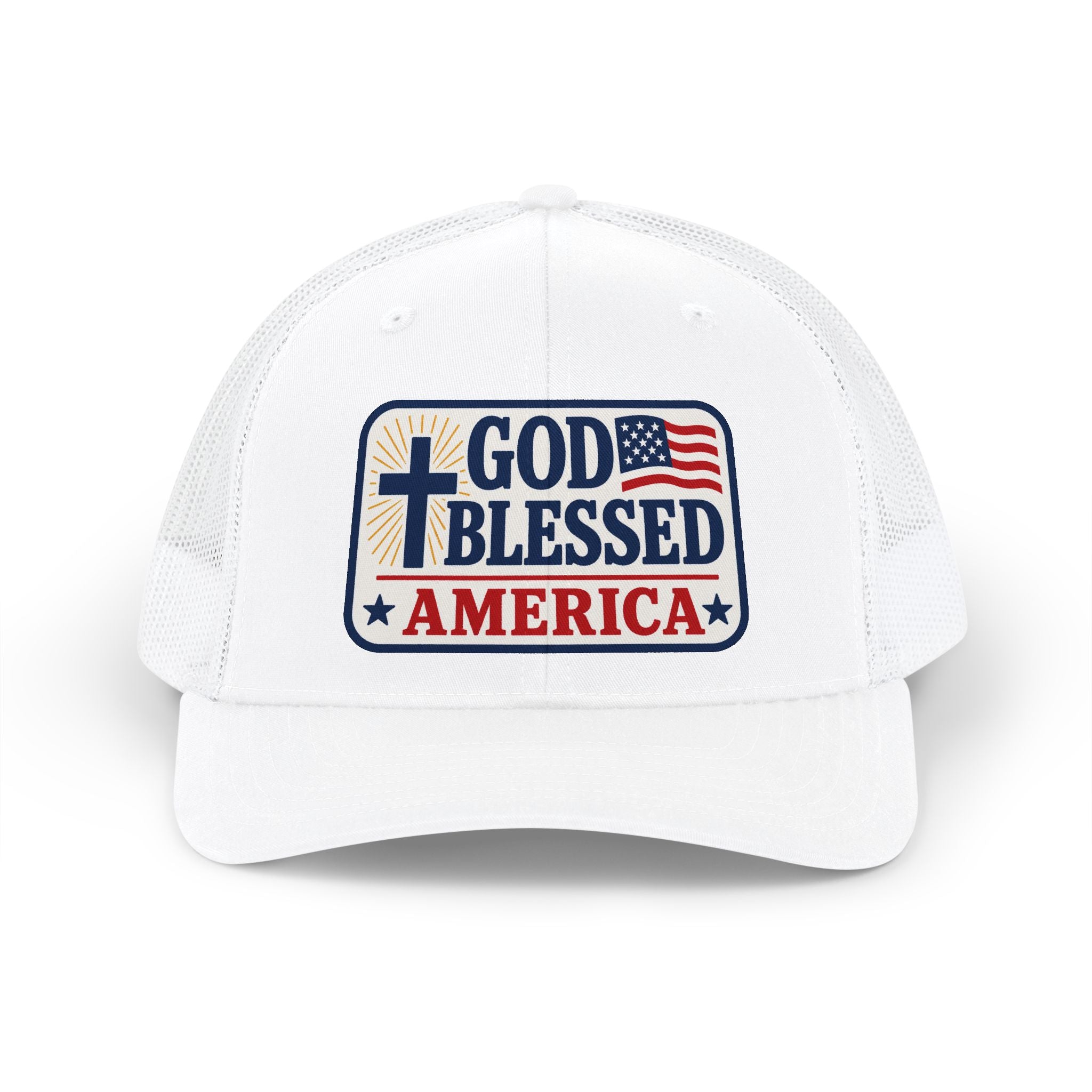 God Blessed America Snapback Trucker Cap — Patriotic Faith Baseball Hat