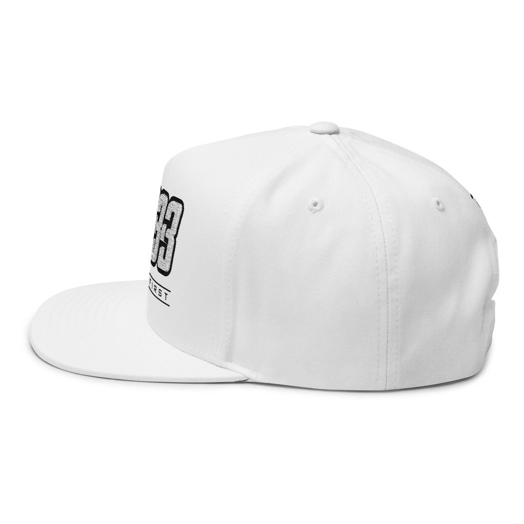 M633 “Seek First” White Christian Snapback Hat | Matthew 6:33 Faith Streetwear Cap