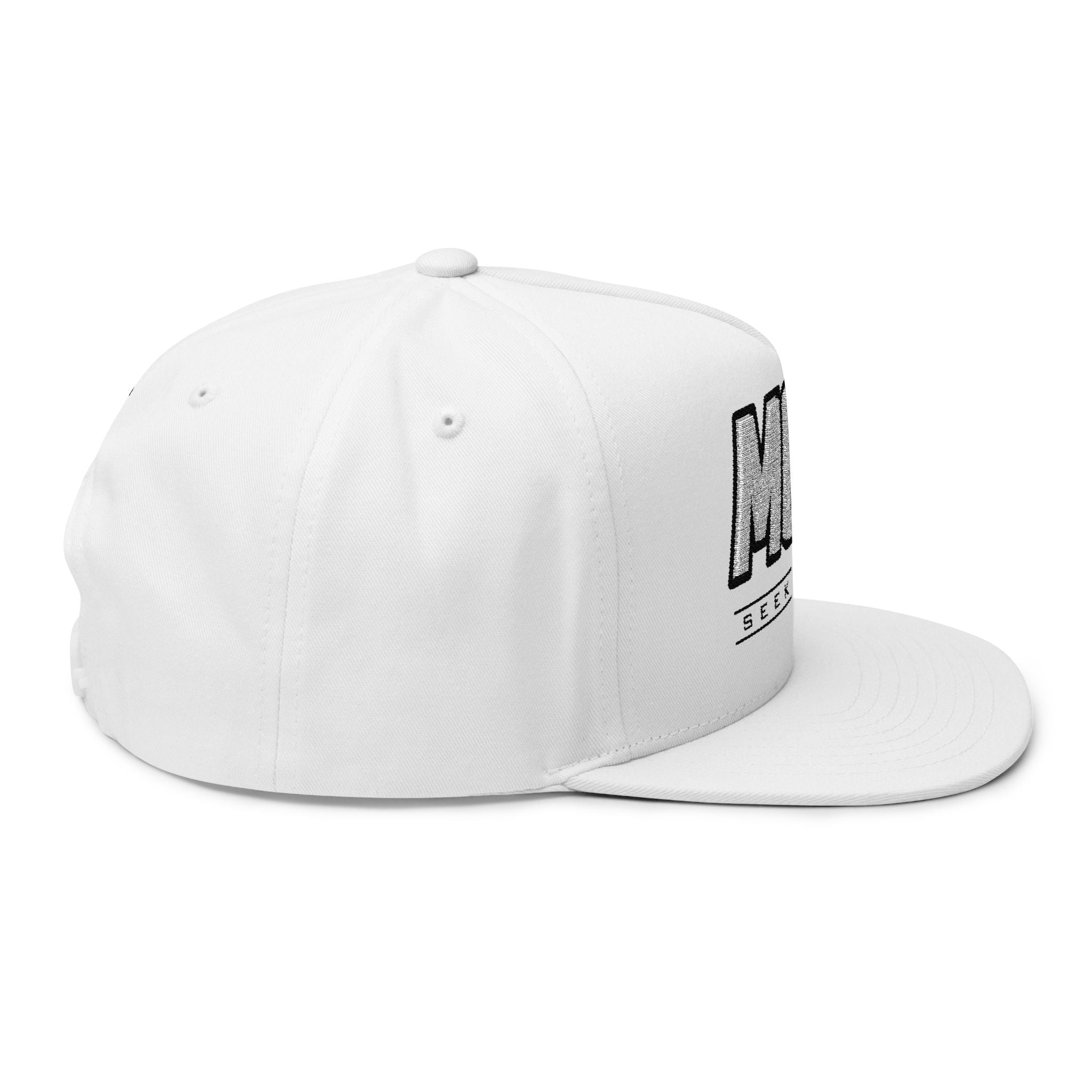 M633 “Seek First” White Christian Snapback Hat | Matthew 6:33 Faith Streetwear Cap