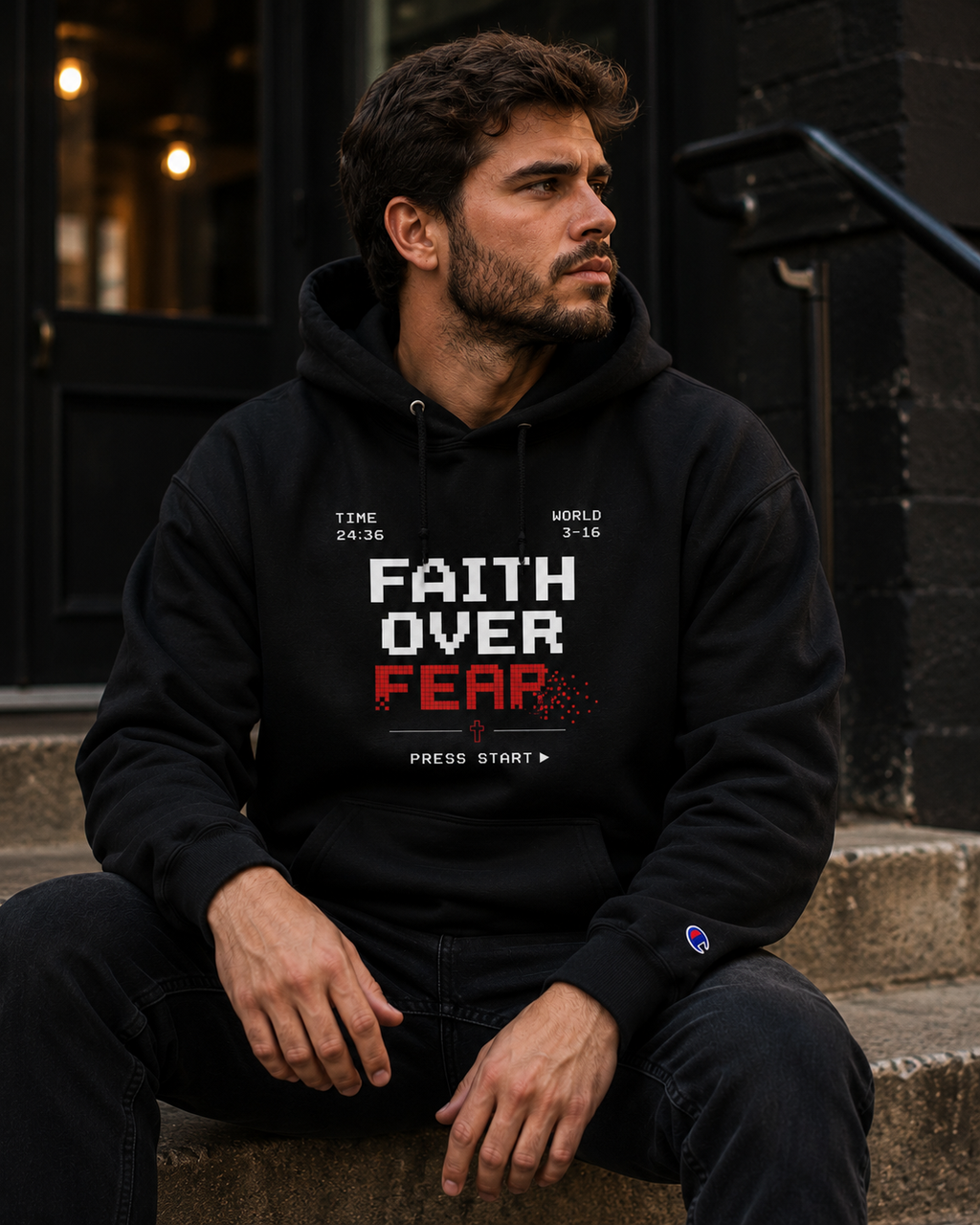 Faith Over Fear Hoodie | Christian Champion® Hoodie | Premium Christian Streetwear