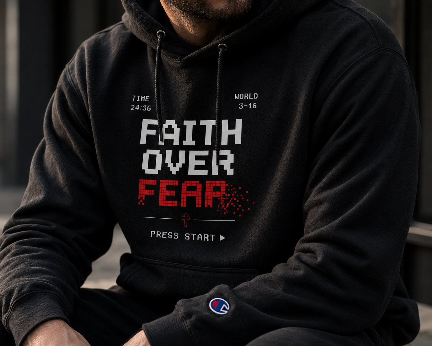 Faith Over Fear Hoodie | Christian Champion® Hoodie | Premium Christian Streetwear