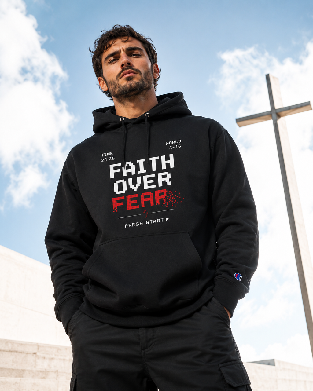 Faith Over Fear Hoodie | Christian Champion® Hoodie | Premium Christian Streetwear
