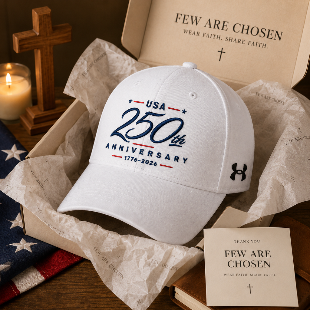 USA 250th Anniversary Embroidered Cap | 1776–2026 Patriotic White Baseball Hat