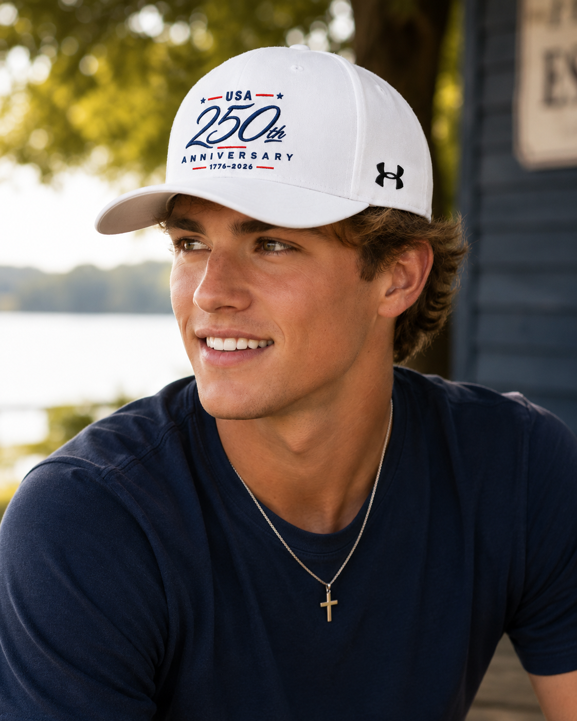 USA 250th Anniversary Embroidered Cap | 1776–2026 Patriotic White Baseball Hat