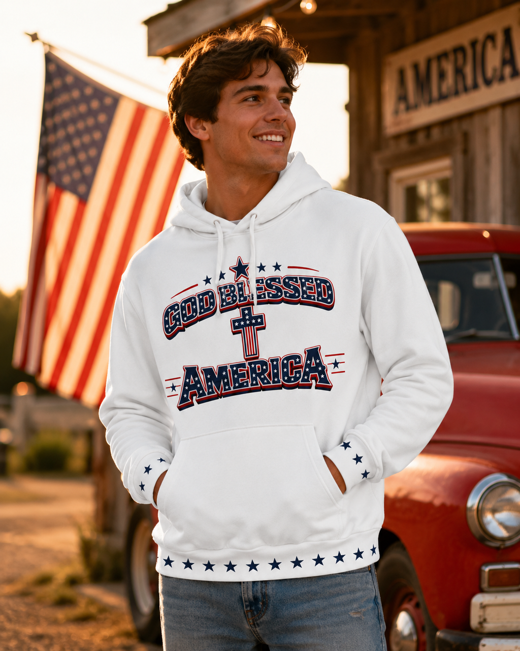 God Blessed America Hoodie | USA 250th Anniversary Pullover