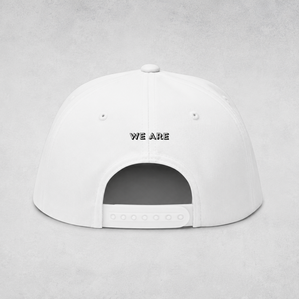 The Chosen Flat Bill Cap- White on white