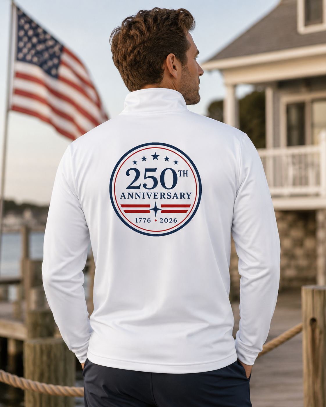USA 250th Anniversary Quarter-Zip Pullover | 1776–2026 Patriotic Athletic Wear