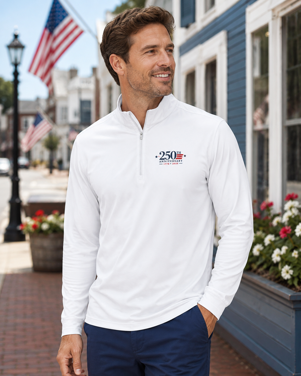 USA 250th Anniversary Quarter-Zip Pullover | 1776–2026 Patriotic Athletic Wear