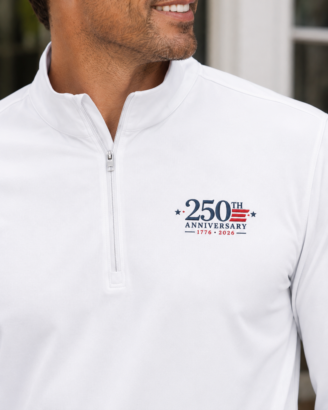 USA 250th Anniversary Quarter-Zip Pullover | 1776–2026 Patriotic Athletic Wear
