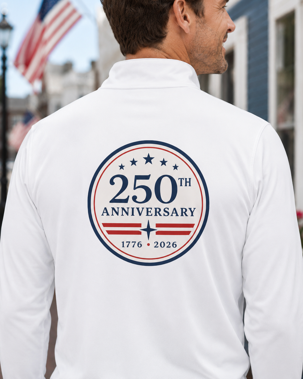 USA 250th Anniversary Quarter-Zip Pullover | 1776–2026 Patriotic Athletic Wear