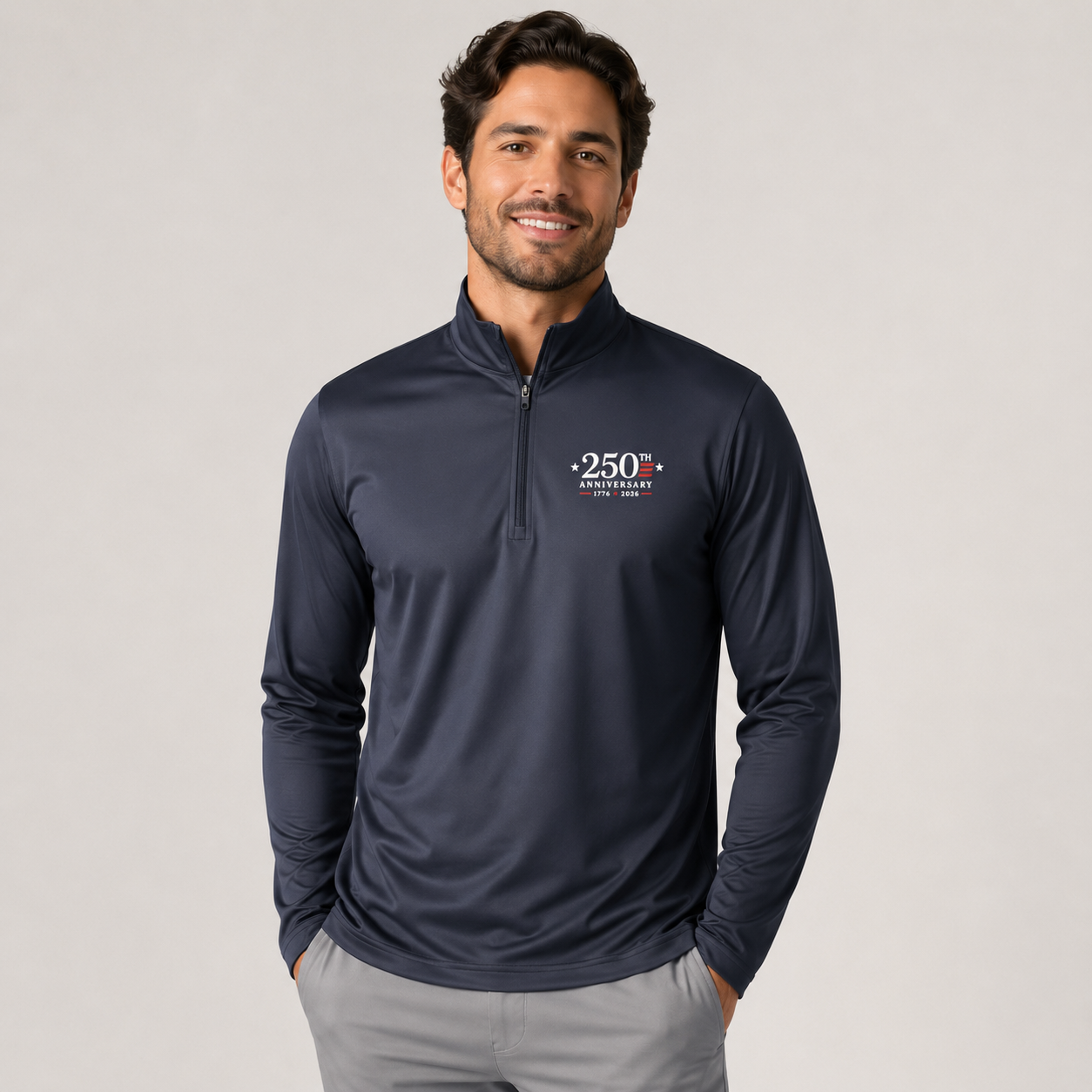 USA 250th Anniversary Quarter-Zip Pullover | 1776–2026 Patriotic Athletic Wear